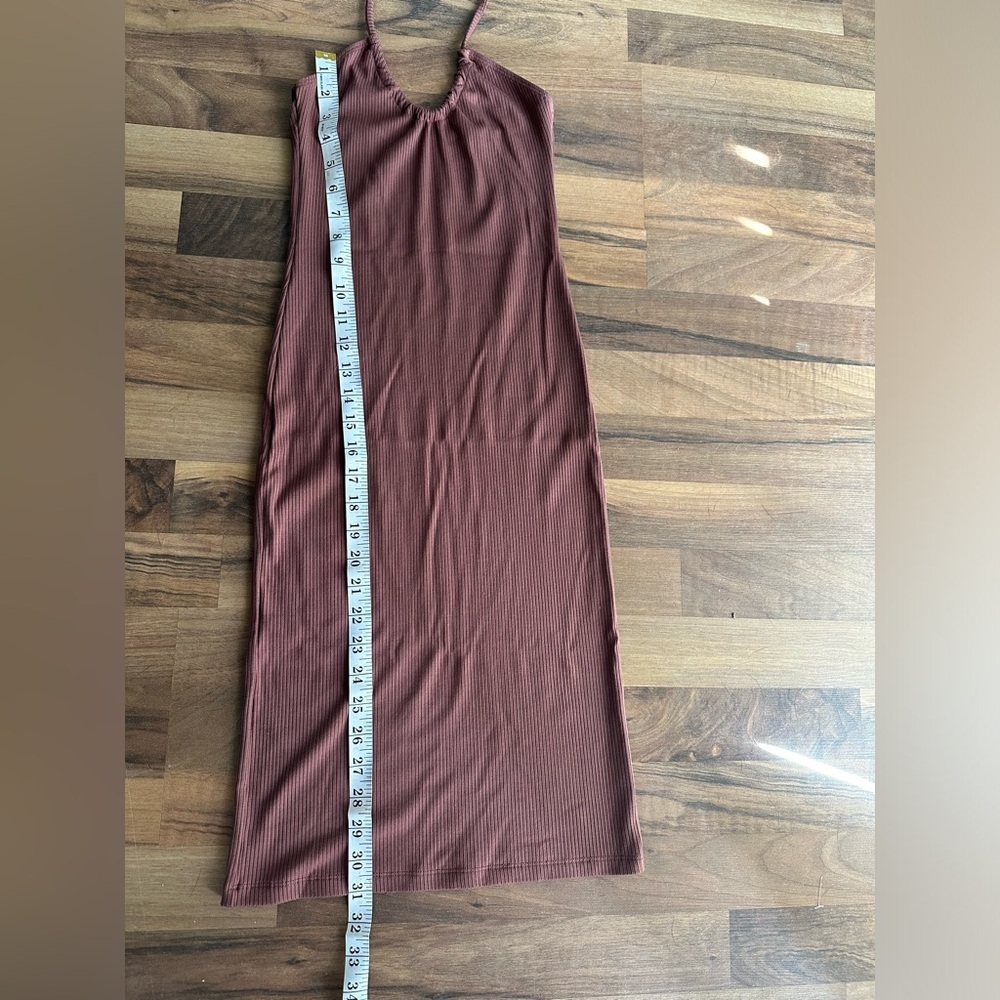 Wilfred Women's ribbed bodycon midi dress pinky brown neutral size XXS - Picture 11 of 13